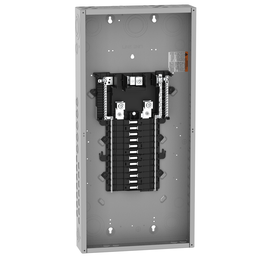 QO124L200PG – Load center, QO, 1 phase, 24 spaces, 36 circuits, 200A convertible main breaker, PoN, NEMA1, gnd bar