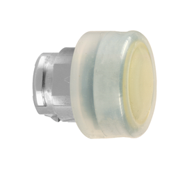 ZB4BPA5 – Head for non illuminated push button, Harmony XB4, yellow flush push button 22mm spring return, unmarked, clear boot, chromium plated metal bezel
