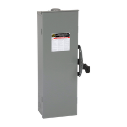 DTU363RB – Safety switch, double throw, non fusible, 100A, 600V, 3 pole, 100HP, NEMA 3R, bolt on provision