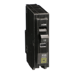 QO1155237 – Mini circuit breaker, QO, 15A, 1 pole, 120/240VAC, 10kA, plug in, ring