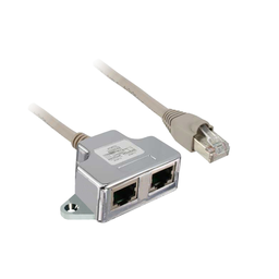 VW3A8306TF03 – Modbus T tap off, Zelio Logic, 1 x RJ45 male and 2 x RJ45 female, cable 0.3m