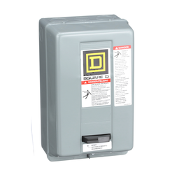 8536SCG3V01S – NEMA Motor Starter, Type S, nonreversing, Size 1, 27A, 10 HP at 460 VAC, 5 kA SCCR, 3 phase, 3 pole, melting alloy, 24 VAC coil, NEMA 1