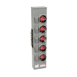 EZMR315125CUX – Branch unit, EZ Meter-Pak, 125A, 5 x 5 jaw sockets, 208Y/120VAC, no bypass, ringless, 1200A Cu busbar