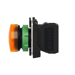 XB5AVM5 – Pilot light, Harmony XB5, grey plastic, orange, 22mm, universal LED, plain lens, 230…240V AC