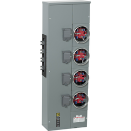 EZM314225CA – Branch unit, EZ Meter-Pak, 225A, 4 x 5 jaw sockets, 240/120VAC delta, no bypass, ringed, 800A Al busbar