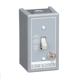 2510FG1P – Manual Starter, fractional horsepower, 16A, 1 pole, 1 HP at 277 VAC, toggle operated, red indicator, NEMA 1 enclosure