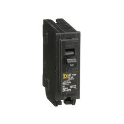 HOM150 – Mini circuit breaker, Homeline, 50A, 1 pole, 120/240VAC, 10kA AIR, standard type, plug in, UL