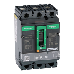 HDL36150CU33X – Circuit breaker, PowerPacT H, 150A, 3 pole, 600VAC, 14kA, lugs, Micrologic 3.2S, 100%