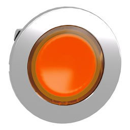 ZB4FV053 – Head for pilot light, Harmony XB4, metal, orange flush mounted, 30mm, universal LED, plain lens