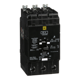 EJB34080 – Mini circuit breaker, E-Frame, 80A, 3 pole, 480Y/277VAC, 100kA max, bolt on