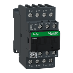 LC1DT32BL – IEC contactor, TeSys Deca, nonreversing, 32A resistive, 4 pole, 4 NO, low consumption 24VDC coil, open style