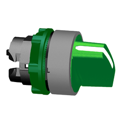 ZB5AD203C0 – Selector switch head, Harmony XB5, plastic, green, 22mm, 2 positions, stay put, grey bezel
