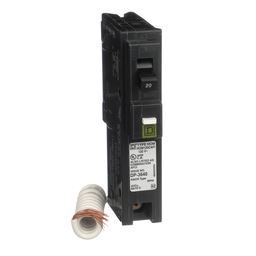 HOM120CAFIC – Mini circuit breaker, Homeline, 20A, 1 pole, 120VAC, 10kA AIR, combo arc fault, pigtail neutral, plug in, UL
