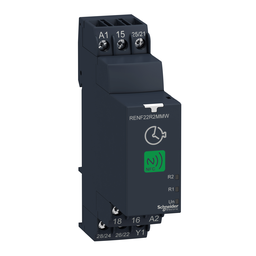 RENF22R2MMW – multifunction relay, Harmony Timer Relays, 8A, 2CO, 0.05s to 999h asymmetrical on delay and off delay 24 to 240V AC DC