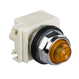 9001KT1L6 – Push-to-test pilot light, Harmony 9001K, metal, glass, domed, blue, 30mm, 110-120V