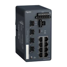 MCSESM123F2LG0 – network switch, Modicon Networking, managed, 8 ports for copper with 4Gigabit SFP
