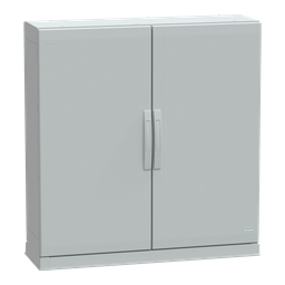 NSYPLAZ10103G – Floor standing polyester enclosure, Thalassa PLA, plain door, open bottom, 1000x1000x320mm, IP54, IK10