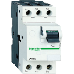 GV2LE03 – TeSys GV2 Manual Starter and Protector, magnetic circuit protector, toggle switch, 0.4 A, screw clamp terminals
