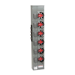 EZMH316125 – Branch unit, EZ Meter-Pak, 125A, 6 x 5 jaw sockets, 208Y/120VAC, horn bypass, ringless, 800A Al busbar
