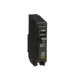 QO160 – Mini circuit breaker, QO, 60A, 1 pole, 120/240VAC, 10kA, plug in