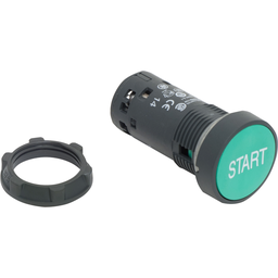 XB7NA3133 – Monolithic push button, Harmony XB7, plastic, green, 22mm, spring return, marked START, 1NO
