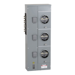 EZML313225 – Branch unit, EZ Meter-Pak, 225A, 3 x 5 jaw sockets, 208Y/120VAC, lever bypass, ringless, 1200A Al/Cu busbar