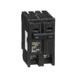 HOM2100 – Mini circuit breaker, Homeline, 100A, 2 pole, 120/240VAC, 10kA AIR, standard type, plug in, UL