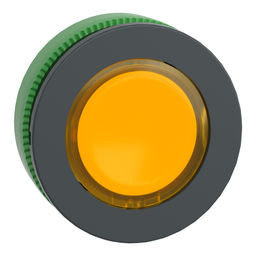 ZB5FA58 – Head for illuminated push button, Harmony XB5, antimicrobial, plastic, yellow flush mounted, 30mm, universal LED,