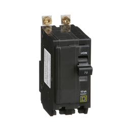QOB270 – Mini circuit breaker, QO, 70A, 2 pole, 120/240VAC, 10kA, bolt on