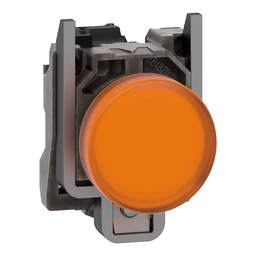XB4BVB5 – Pilot light, Harmony XB4,metal, orange, 22mm, universal LED, plain lens, 24V AC DC