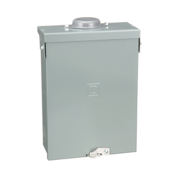 QO612L100RBCP – Load center, QO, 1 phase, 6 spaces, 12 circuits, 100A fixed main lugs, NEMA3R, consumer pack