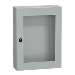 NSYS3D8620T – Wall mounted steel enclosure, PanelSeT S3D, transparent door, without mounting plate, 800x600x200mm, IP66, IK08