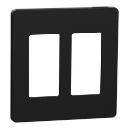 SQWP141002BK – Cover frame, X Series, 2 gangs, screwless, black, matte finish