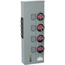 EZMR314225CUX – Branch unit, EZ Meter-Pak, 225A, 4 x 5 jaw sockets, 208Y/120VAC, no bypass, ringless, 1200A Cu busbar