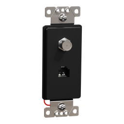 SQR87CT1BK – TV/telephone socket, X Series, F connector/RJ11 (4P4C), 1 gang, black, matte finish