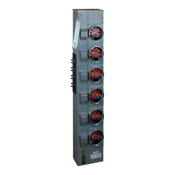 EZM316125 – Branch unit, EZ Meter-Pak, 125A, 6 x 5 jaw sockets, 208Y/120VAC, no bypass, ringed, 800A Al busbar
