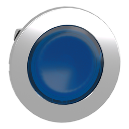 ZB4FV063 – Head for pilot light, Harmony XB4, metal, blue flush mounted, 30mm, universal LED, plain lens