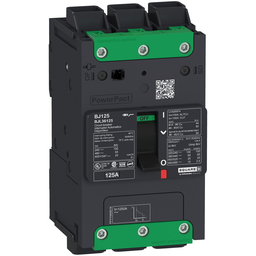 BDM36025 – Circuit breaker, PowerPacT B, 25A, 3 pole, 600Y/347VAC, 14kA, lugs, thermal magnetic, 80%