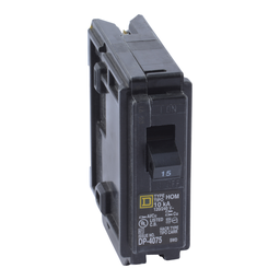 HOM115C – Mini circuit breaker, Homeline, 15A, 1 pole, 120/240VAC, 10kA AIR, standard type, plug in, UL