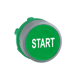 ZB5AA333C0 – Push button head, Harmony XB5, plastic, flush, green, 22mm, spring return, marked START, grey bezel