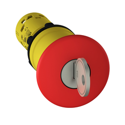 XB7NS9444 – Monolithic emergency stop, Harmony XB7, plastic, red mushroom 40mm, 22mm, latching key release, 2NC