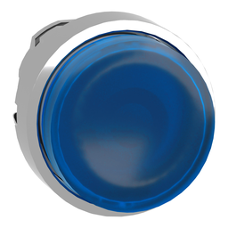 ZB4BW163 – Head for illuminated push button, Harmony XB4, metal, blue projecting, 22mm, spring return, universal LED, unmarked
