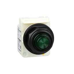 9001SKP1G31 – 30mm Push Button, Type SK, pilot light, transformer, 120 VAC, green fresnel cap