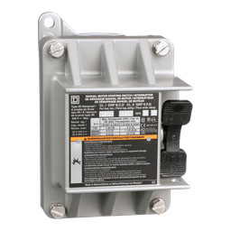 2510KR2 – Switch, manual, 30A, 3 pole, 10 HP at 575 VAC, three phase, toggle operated, no indicator, NEMA 7/9, one conduit opening