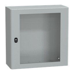 NSYS3D6625T – Wall mounted steel enclosure, PanelSeT S3D, transparent door, without mounting plate, 600x600x250mm, IP66, IK08
