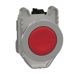 XB4FA42 – Push button flush mounted, Harmony XB4, metal, red, 30mm, spring return, unmarked, 1NC