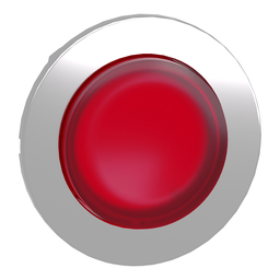 ZB4FH43 – Head for illuminated push button, Harmony XB4, metal, red projecting, 30mm, universal LED, push-push, unmarked