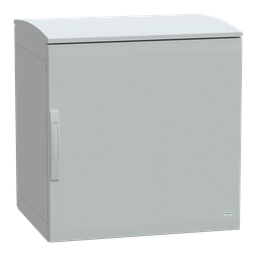 NSYPLAT776G – Floor standing polyester enclosure, Thalassa PLA, plain door, ventilated canopy, 750x750x620mm, IP44, IK10