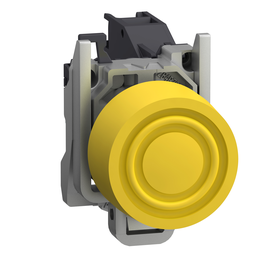 XB4BPS51GEX – Complete push button, Harmony XB4, Explosive atmosphere, pushbutton yellow with integrated boot