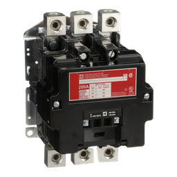 8903SVO2V02 – Contactor, Type S, multipole lighting, electrically held, 200A, 3 pole, 110/120VAC 50/60Hz coil, open style